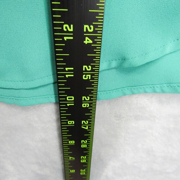Express Portofino Shirt Green Bell Tie Long Sleeve Blouse Top Button Up Sz Small - Picture 8 of 10
